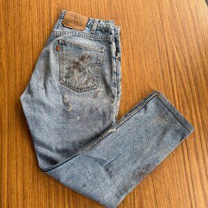 Vintage 80s Levi’s 505 Orange Tab Jeans | 32x30 | Regular Fit Straight Leg | Dis